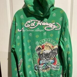 Ed Hardy Green Graphic Hoodie